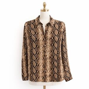 The Kooples Brown Snake Print Blouse